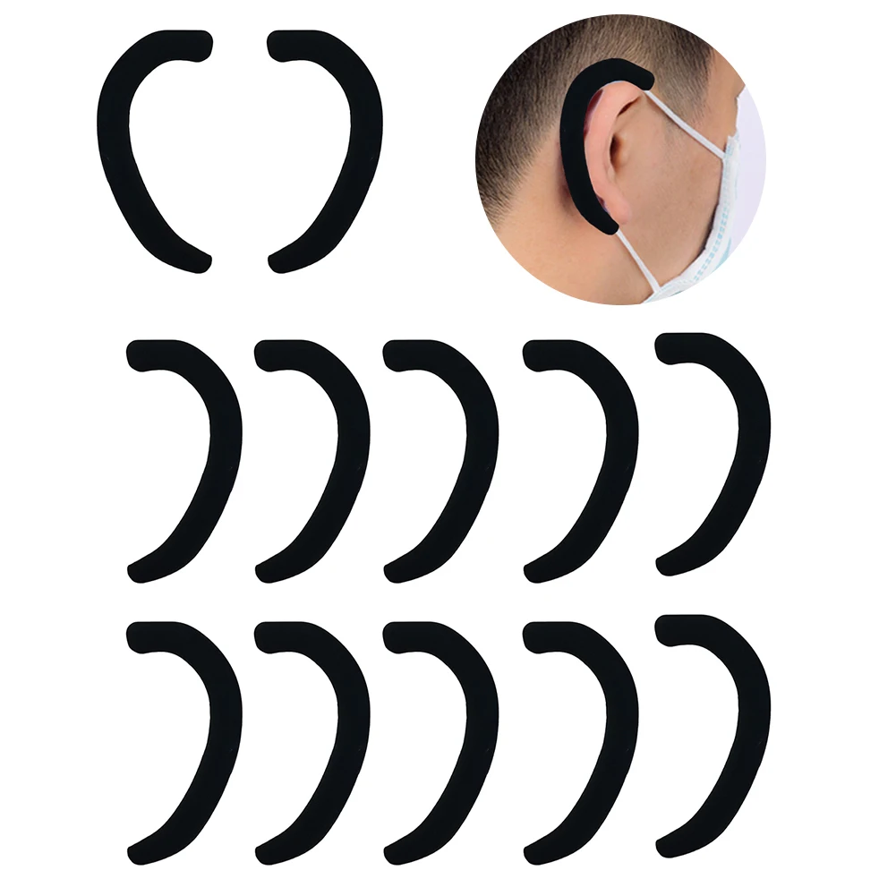 Protetores auriculares de silicone reutilizáveis, Correias para capa facial, Protetores auriculares de oxigênio, 10pcs