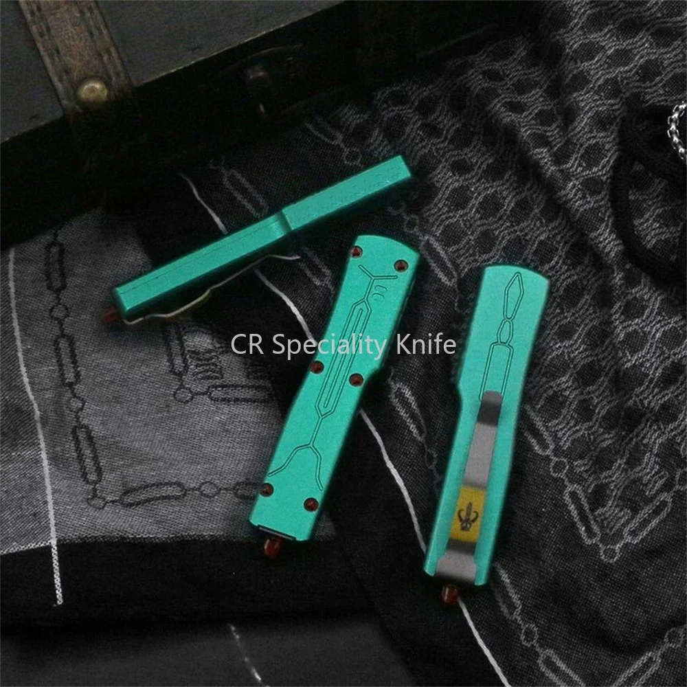 Mini Bounty Hunter Pocket Folding Knife Matte Tanto D2 Blade Green Aviation Aluminum Handle Outdoor Tactical EDC Tool