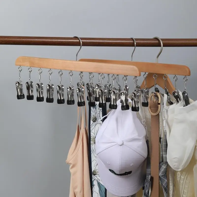 Cap Organizer Hanger Multi Functional Space Saving 12 Storage Clips Hanging Rack Clothes Organizer For Closet Bedroom Accessory