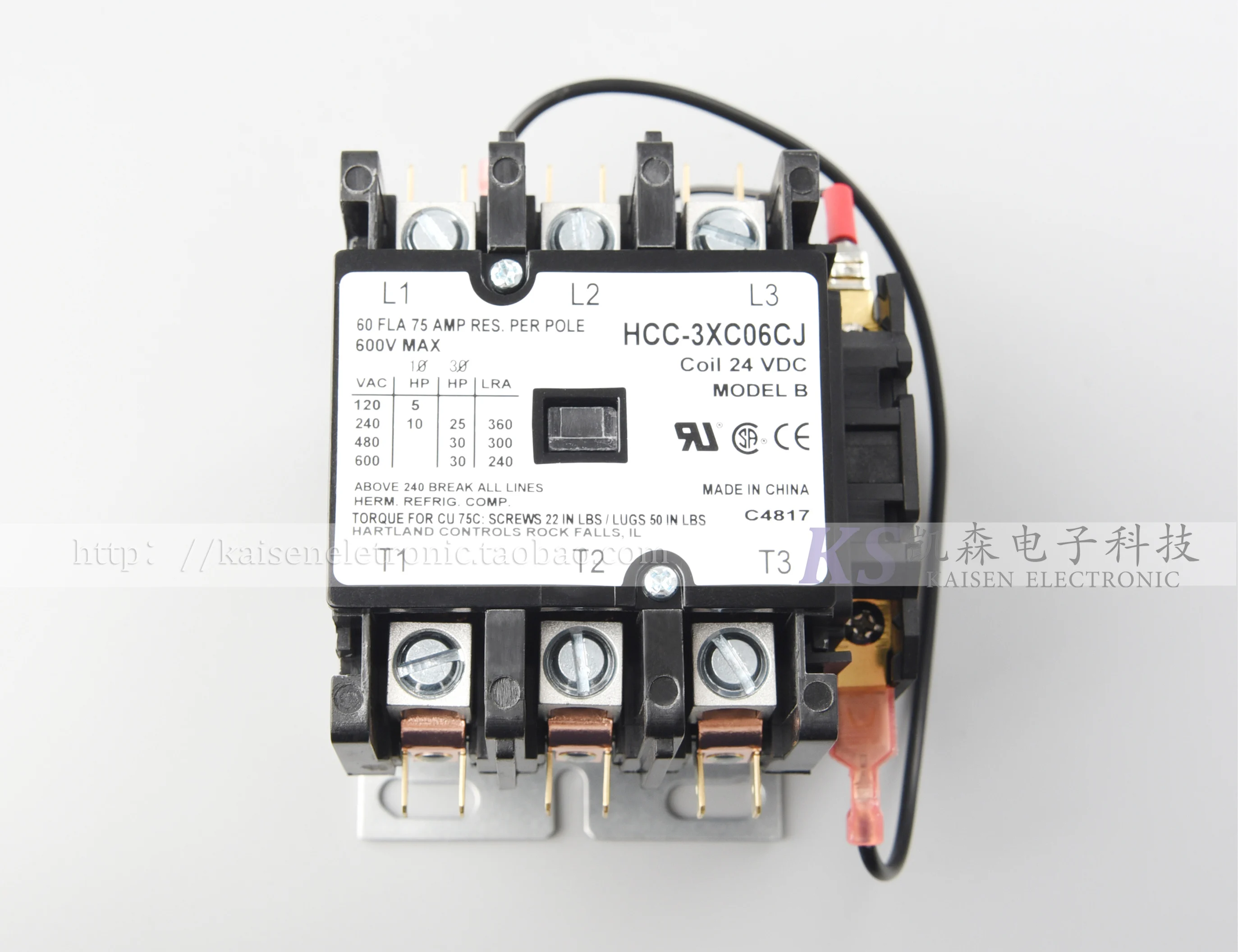 

Dc coil voltage 24VDC 60A HCC-3XC06CJ three-phase American AC contactor UL CSA