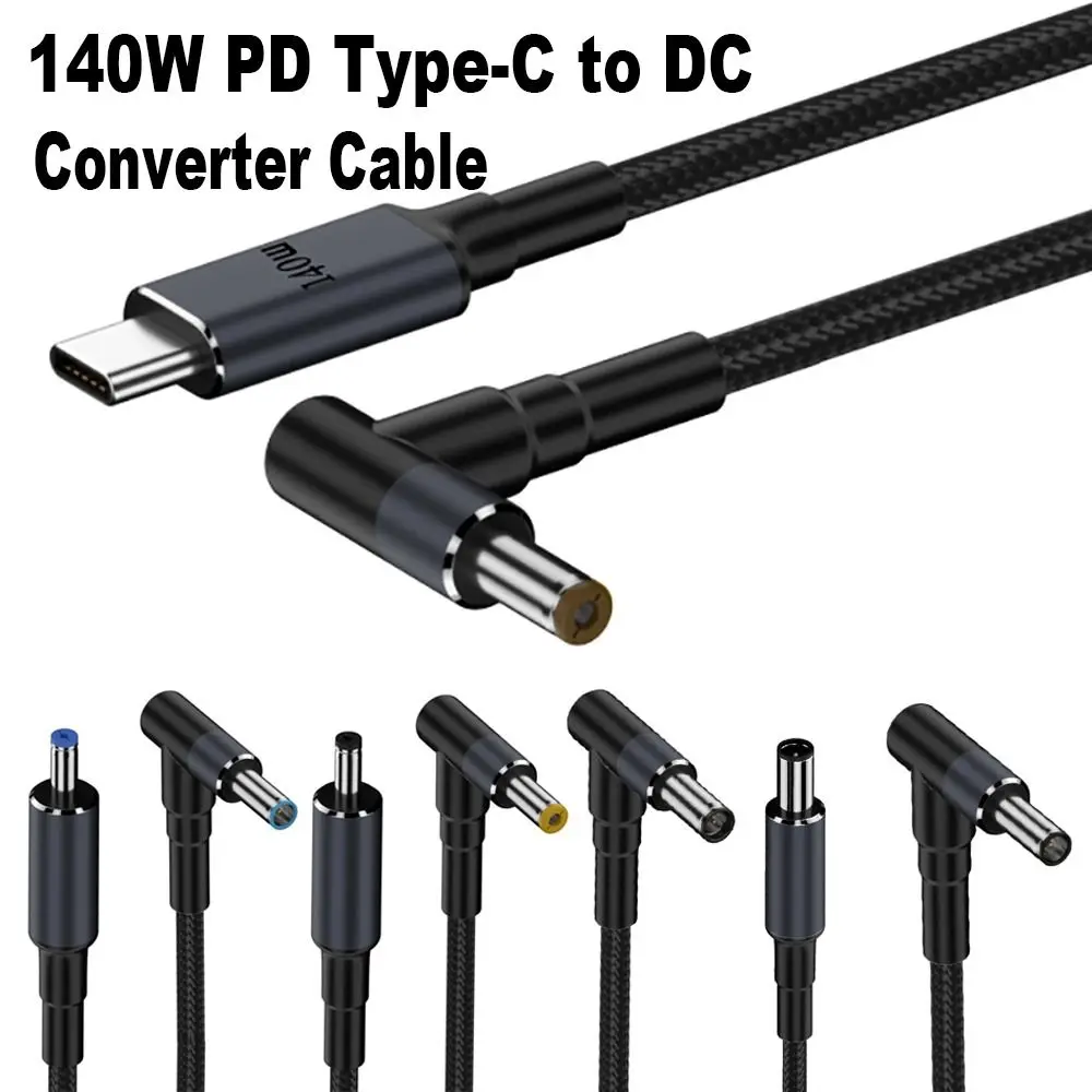 180CM Laptop USB Type C to DC Cable 5.5X2.5mm Emark Chip PD 140W Converter Line Multiple Models 20V 7A for HP/Dell/Asus