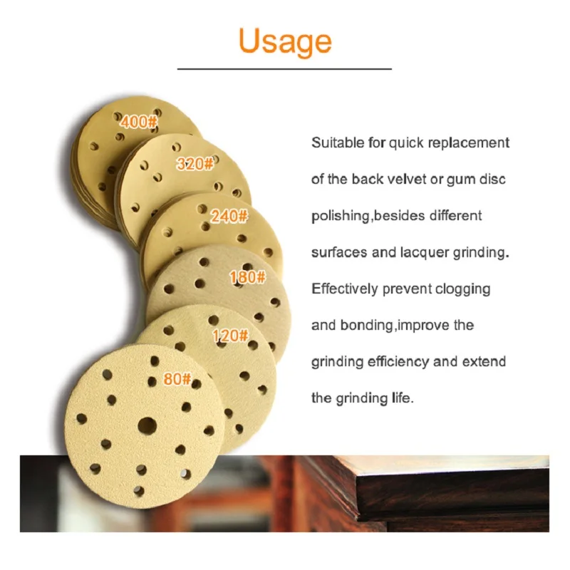 6 Inch 15 Holes Hook and Loop Sanding Disc 150MM Sandpaper Wet & Dry 60-2000 Grits Aluminum Oxide for Car Wood Auto Polishing