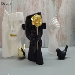 Vase  Nordic style Face vase Living room Ornaments Resin crafts resin vases  Home decoration accessories flower vases
