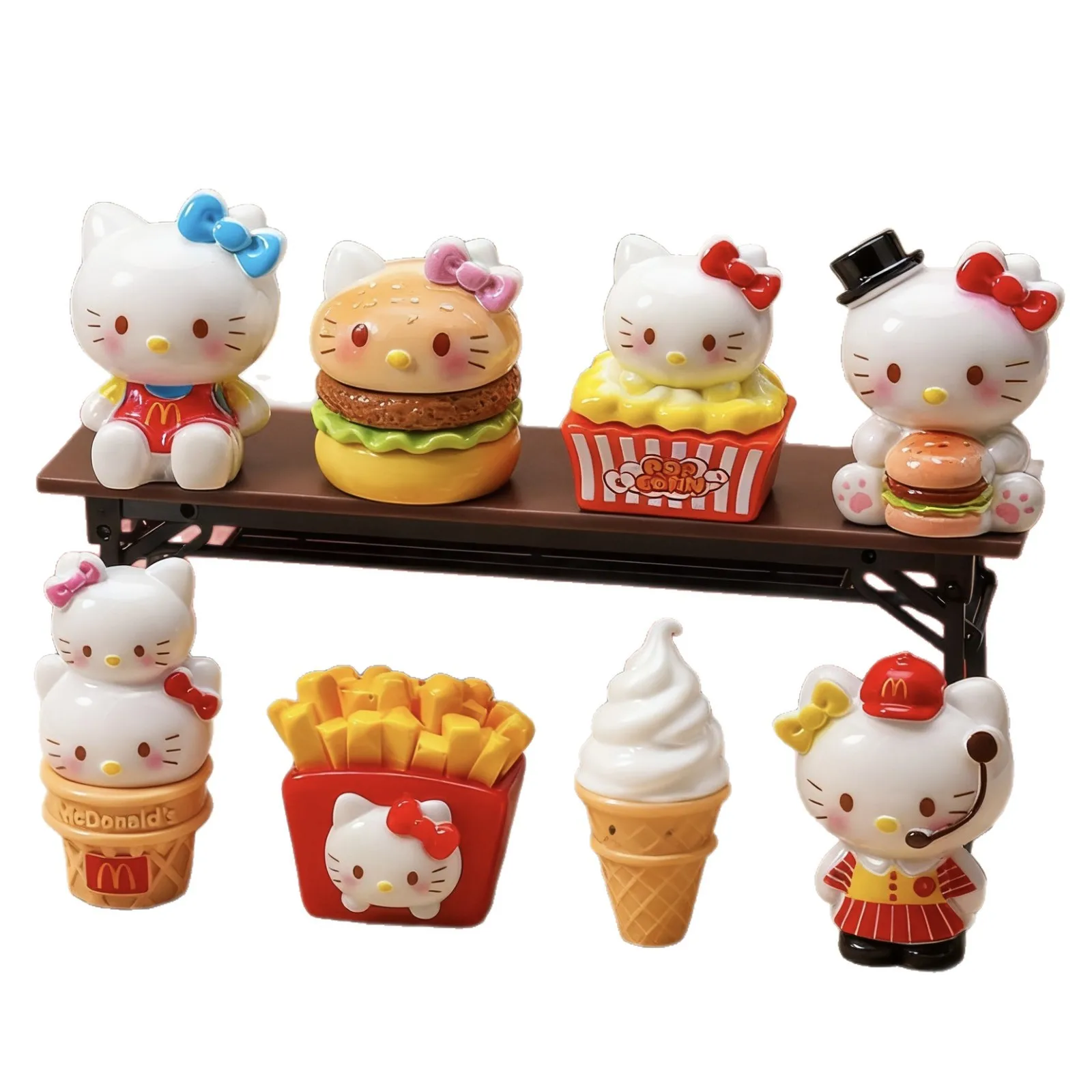 8 قطع أنيمي لدمية هالو كيتي الإبداعية DIY PVC دمية الحلي الحرف الراقية مكتب زينة لهدايا عيد الميلاد #6