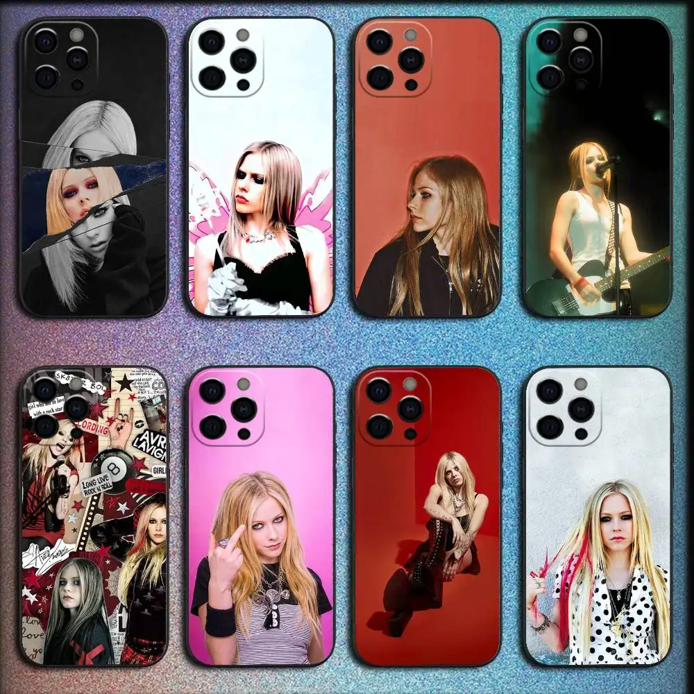 

Singer A-Avril Lavigne Phone Case For iPhone 16,15,14,13,12,11,Pro,XS,Max,XR,Plus,E,SE4,Mini Shockproof Black Cover