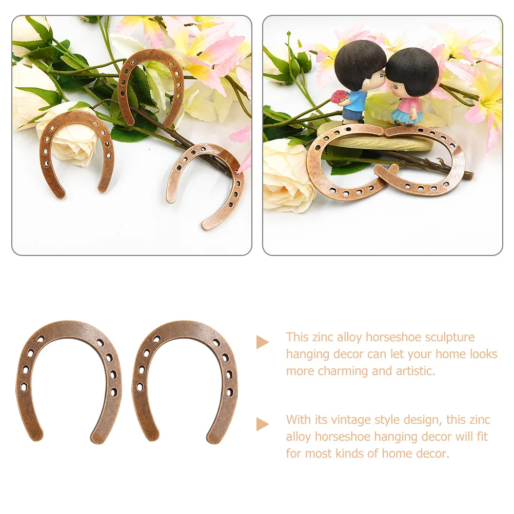 

2pcs Zinc Alloy Horseshoe Hanging Decor For Home Garden Party Vintage Metal Art Pendant Yard Decoration Hanging Craft