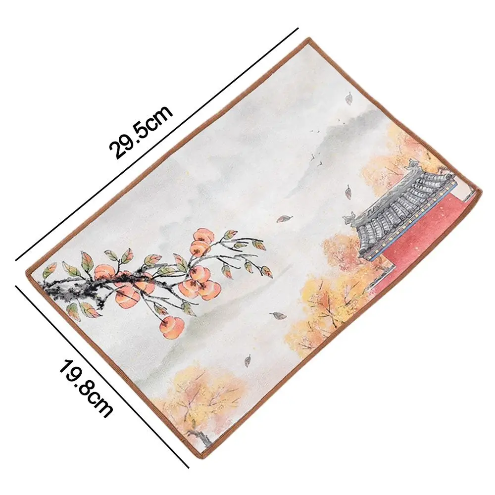 Super Absorbent Chinese Painted Tea Towel High-end Painted Rag Tea Napkin Tea Cleaning Table Tea Ceremony Mats