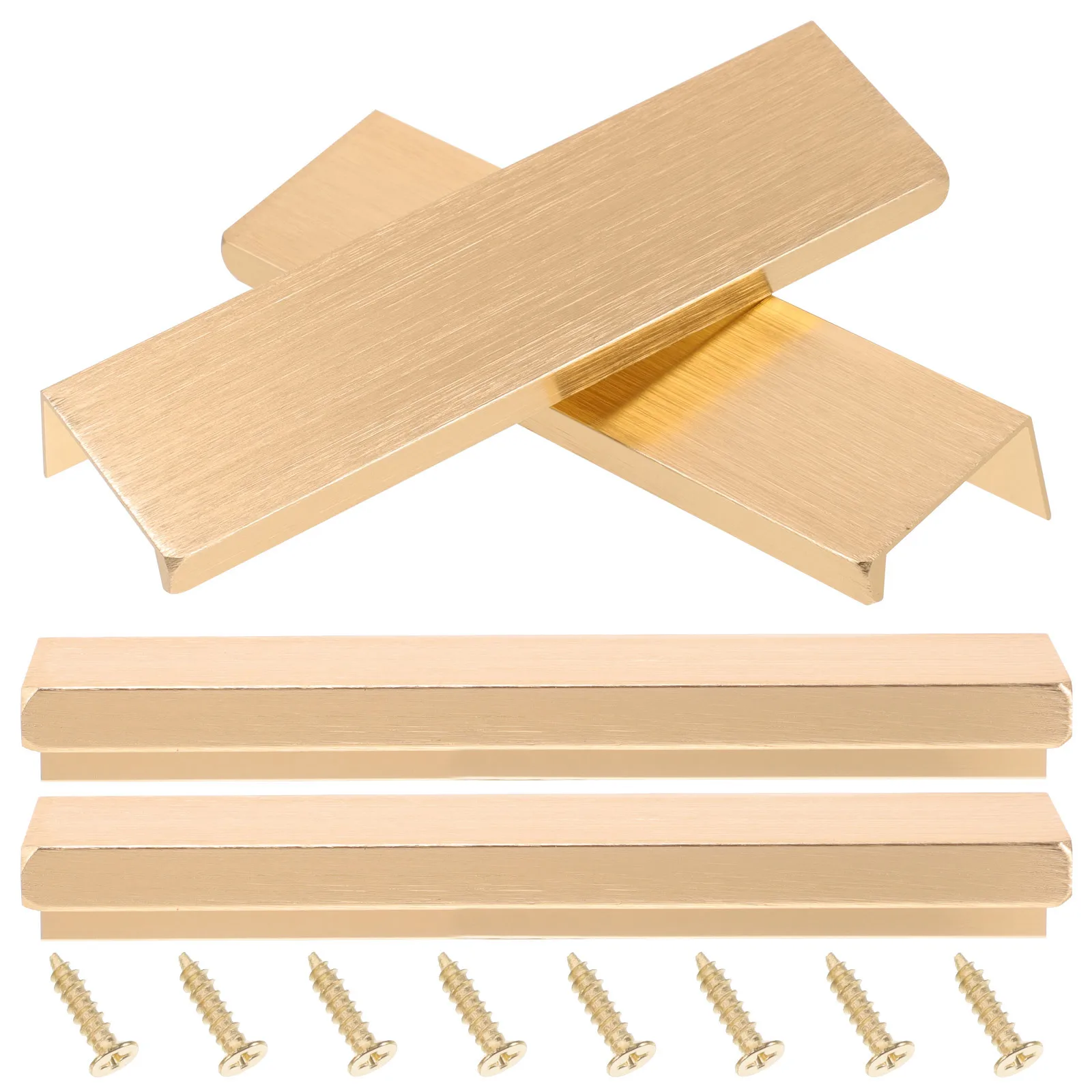 

4Pcs Gold Metal Hidden Cabinet Edge Pulls Minimalist Finger Drawer Pulls for Kitchen Wardrobe Furniture Hidden Drawer Pull