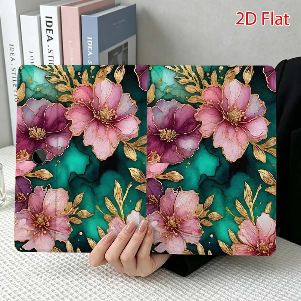 Red pop flower pattern For OPPO VIVO IQOO OnePlus Realme Pad 3 Pro 13 12.1 11.4 11 inch Pen Tray Tablet Case Soft