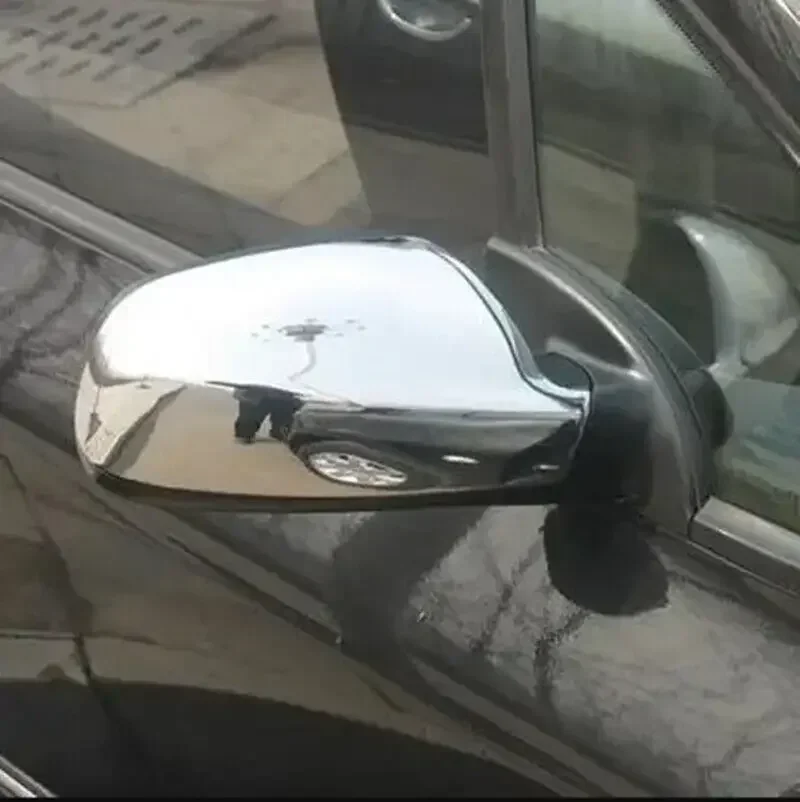 For 2004-2012 Peugeot 307 CC SW 407 ABS Chrome Car Rearview Side Mirror Cover Wing Cap Exterior Door Trim Adhesive Sticker