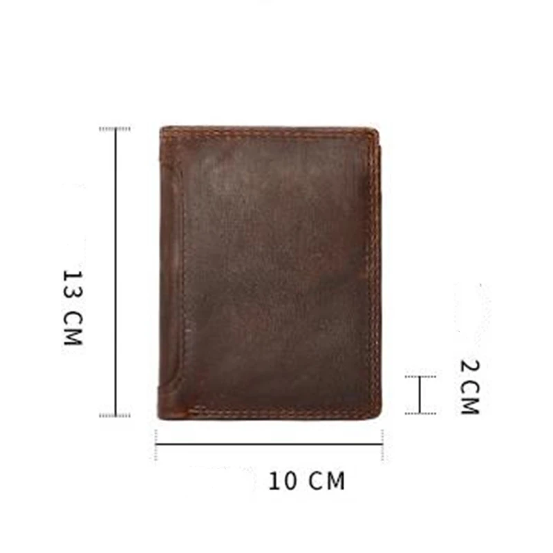 Jamhoo-carteira de couro vintage masculina, porta-cartões RFID, porta-moedas, cavalo louco, moda