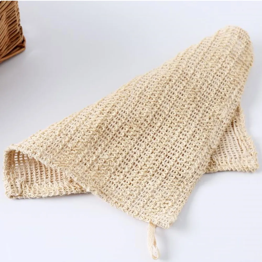 Bath Brushes Sponges Scrubbers 25cm Natural Sisal Soap Pouch Mesh Towels Face And Body Exfoliating Cloth