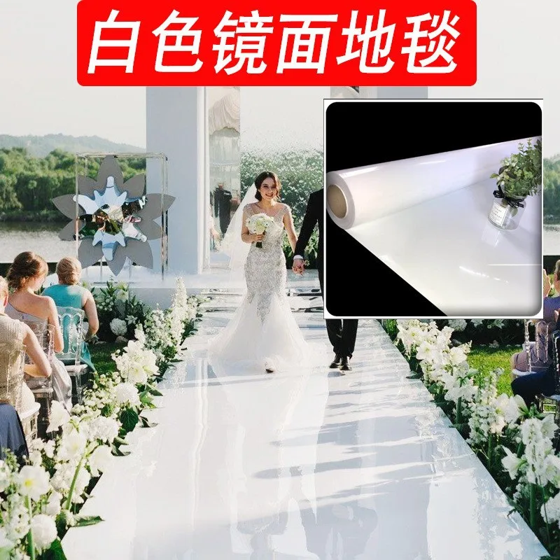 Wedding Centerpieces White Color Mirror Carpet Aisle Runner 1M 1.2M 1.5M 2M Wide Party Event Backdrop Decoration Shooting Props