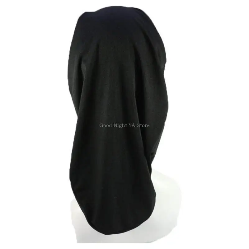 Long Tail Hair Wrap Caps for Men Soft Polyester Head Wrap Quick Drying Towel Turban Hat for Dreadlocks Various Hairstyles