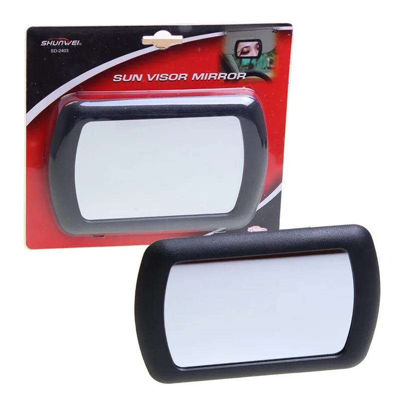 جديد خفيف الوزن سيارة الداخلية مرآة الرؤية الخلفية لاصق خلفي الفولاذ المقاوم للصدأ Sunvisor الديكور مرآة لوضع مساحيق التجميل الشمس قناع تصميم السيارة