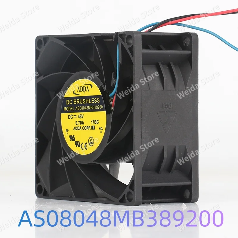 

Cooling fan Original ADDA AS08048MB389200 5V 12V 24V DC 48V 0.70A AC EC 8038 80X80X38MM 8CM 3-wire inverter double ball bearing