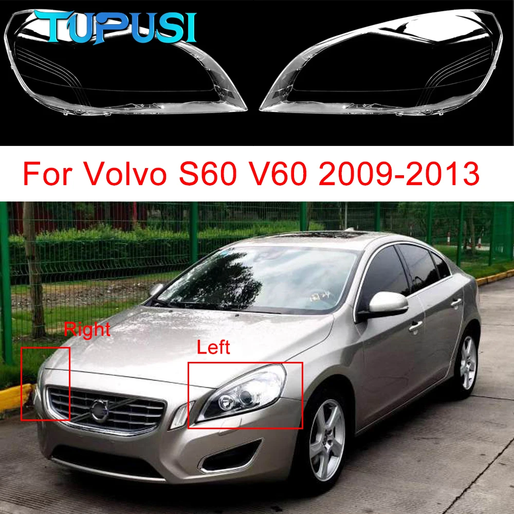 

For Volvo S60 V60 2009-2013 Front Headlamp Lens Transparent Gass Lampshades Shell Replace The Original Glass Headlight Cover