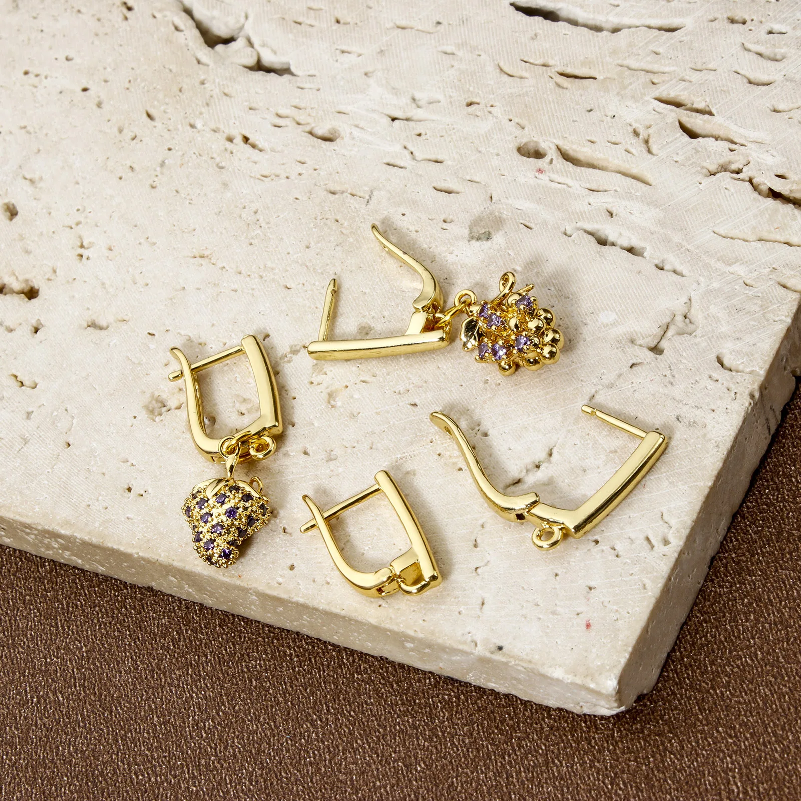 1-5 Pairs Brass Earrings 18K Gold Plated U Shaped With Loop Hoop Earrings Fixtures Fasteners For DIY Earrings Jewelry Findings