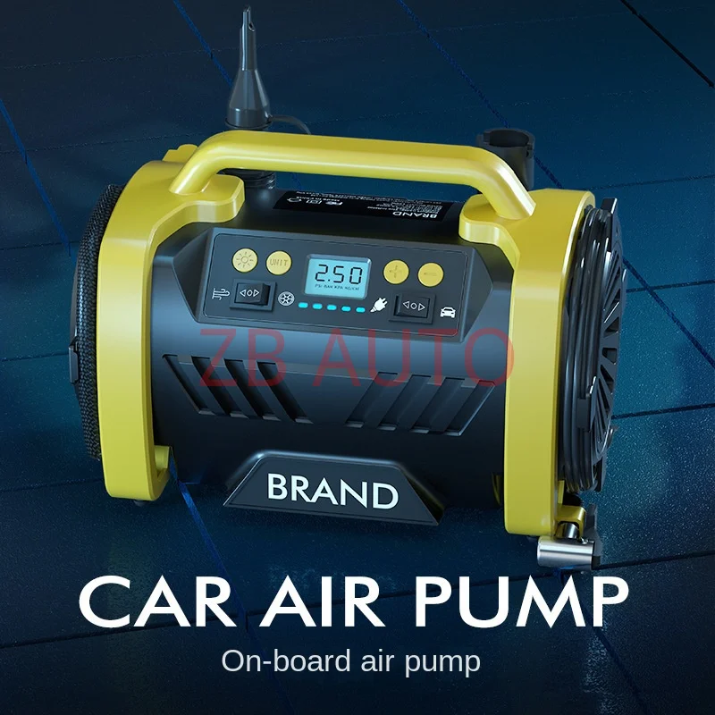 

Автомобильный воздушный насос с двумя цилиндрами, бытовой, 12В, электрический, портативный, для экстренной подкачки шин, с цифровым дисплеем.