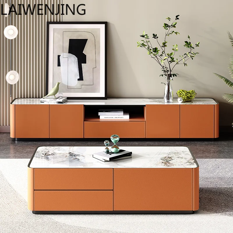 

SGF rock panel TV cabinet modern simple integrated floor listening cabinet Italian coffee table