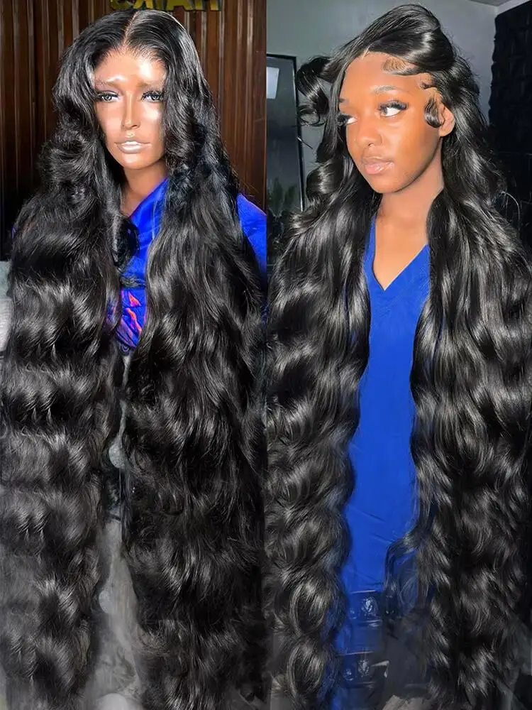 

200%13x6 HD Body Wave Lace Front Human Hair Wig Brazilian 44 46 Inch 13x4 360 Full Natural Wavy Human Hair Wig For Women