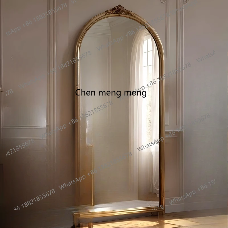 

European carved retro fitting mirror cloakroom, floor mirror H
