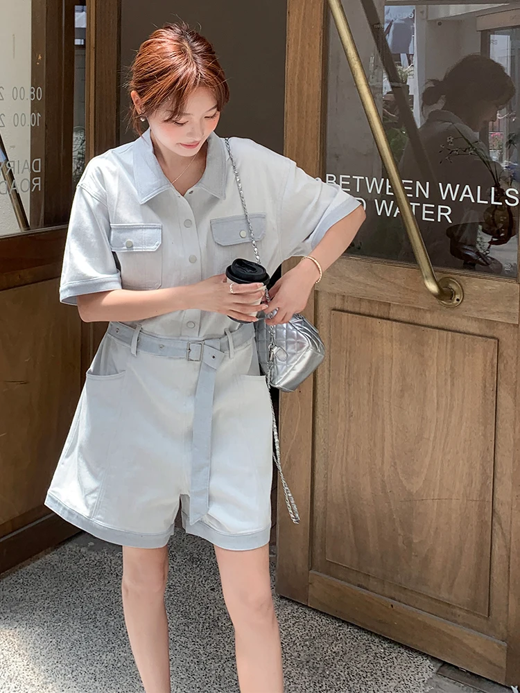 

Женские летние джинсовые комбинезоны свободного кроя с высокой талией, прямые брюки, удобные, дышащие, модные