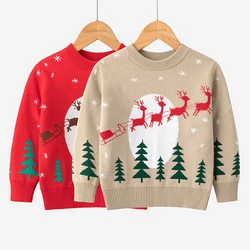 Children Autumn Winter Cartoon Christmas Sweater Baby Girls Boys Knitwear Pullover Knitted Sweaters Kids Party Casual Clothing