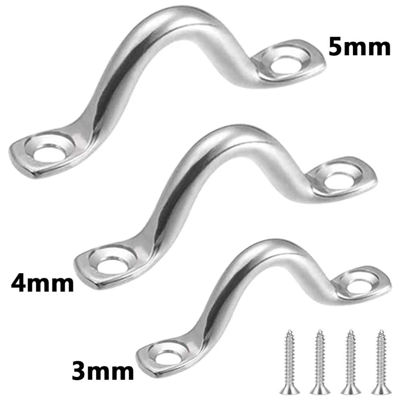 Stainless Steel Pad Eye, 18 Pieces Fender Eye Kayak Deck Loops Boat Top Pad Eye Fender Eye For Kayak Canoe Rigging