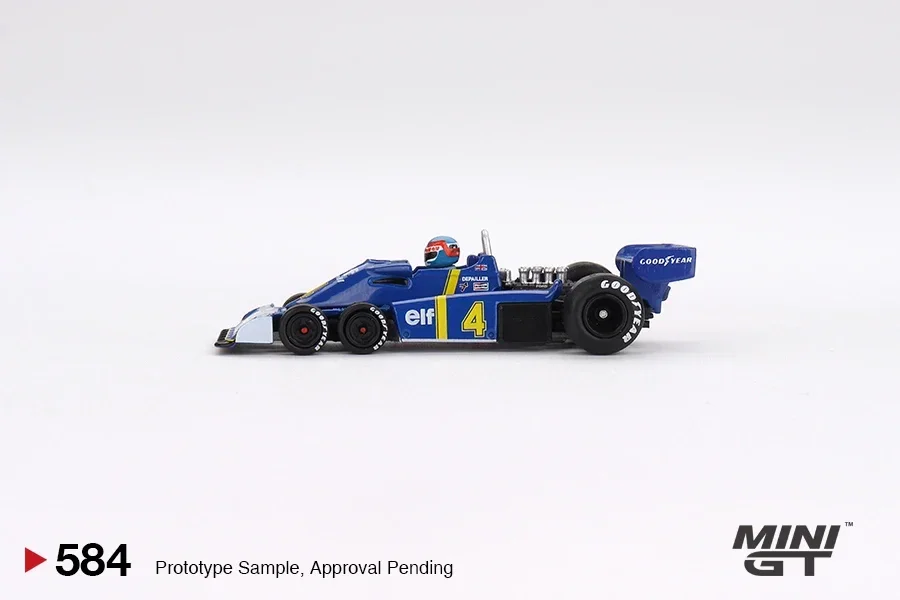 MINIGT 1/64 Tyrrell P34 #4 Patrick Depailler1976 Swedish GP 2nd Place MGT00584-CH Car Alloy Diecast Metal Model Toys for Boys