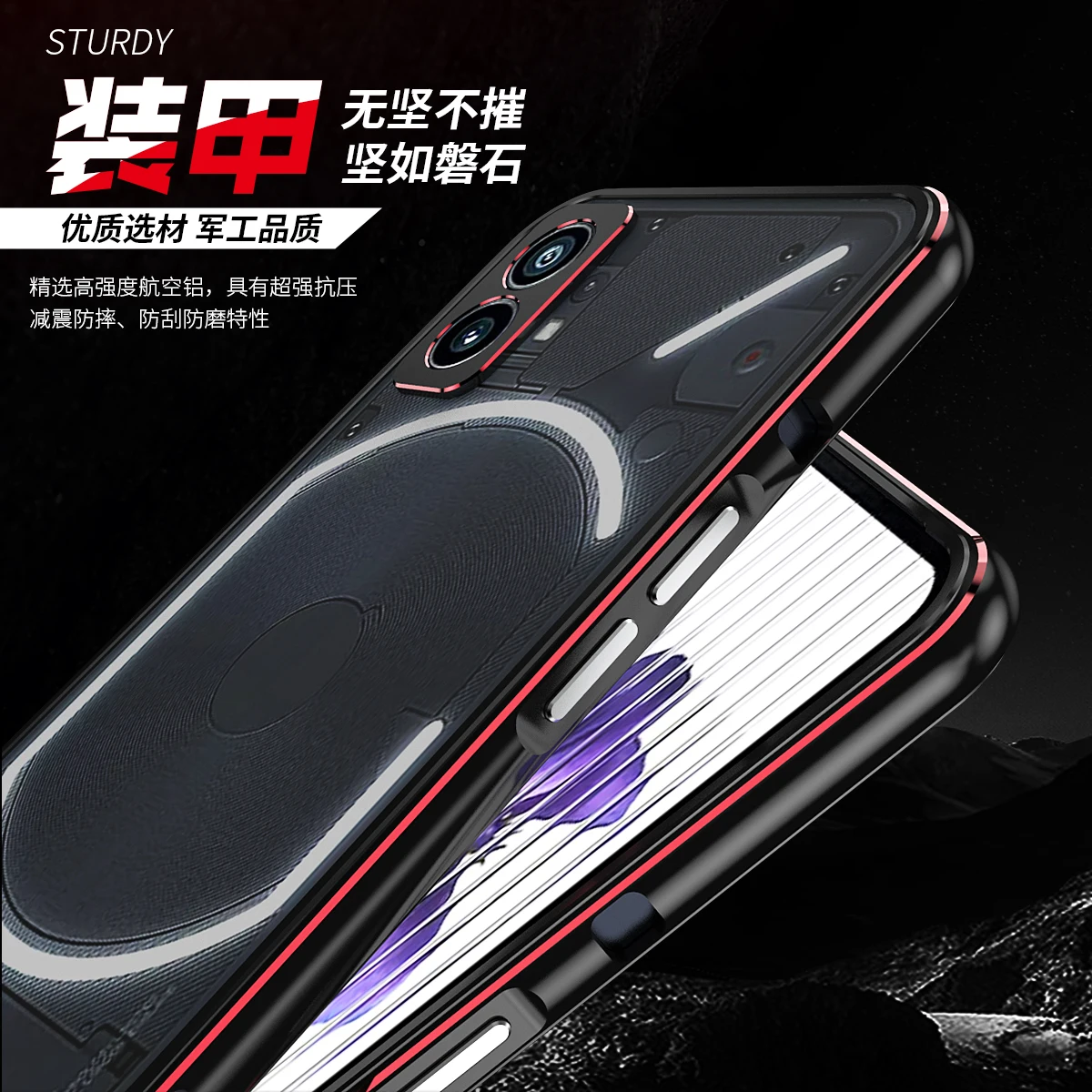 Bumper Case For Nothing Phone 2 1 5G Metal Aluminum Frame for Nothing Phone 2 phone1 Case Metal Camera Lens Protective film