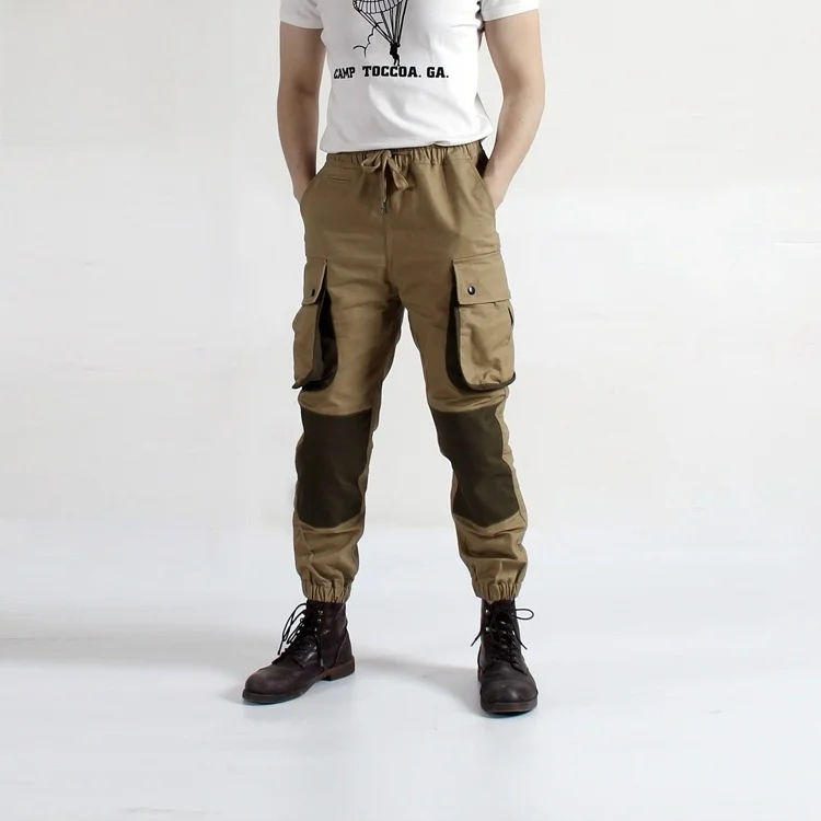 

M42 US Paratrooper Pants Improved Tapered Workwear Cotton Khaki 0st Airborne Casual Trousers Loose Fit Men's Jeans