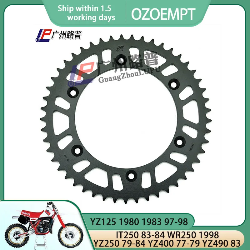 

OZOEMPT 520-48T Motorcycle Rear Sprocket Apply to YZ125 1980 1983 97-98 IT250 83-84 WR250 1998 YZ250 79-84 YZ400 77-79 YZ490 83