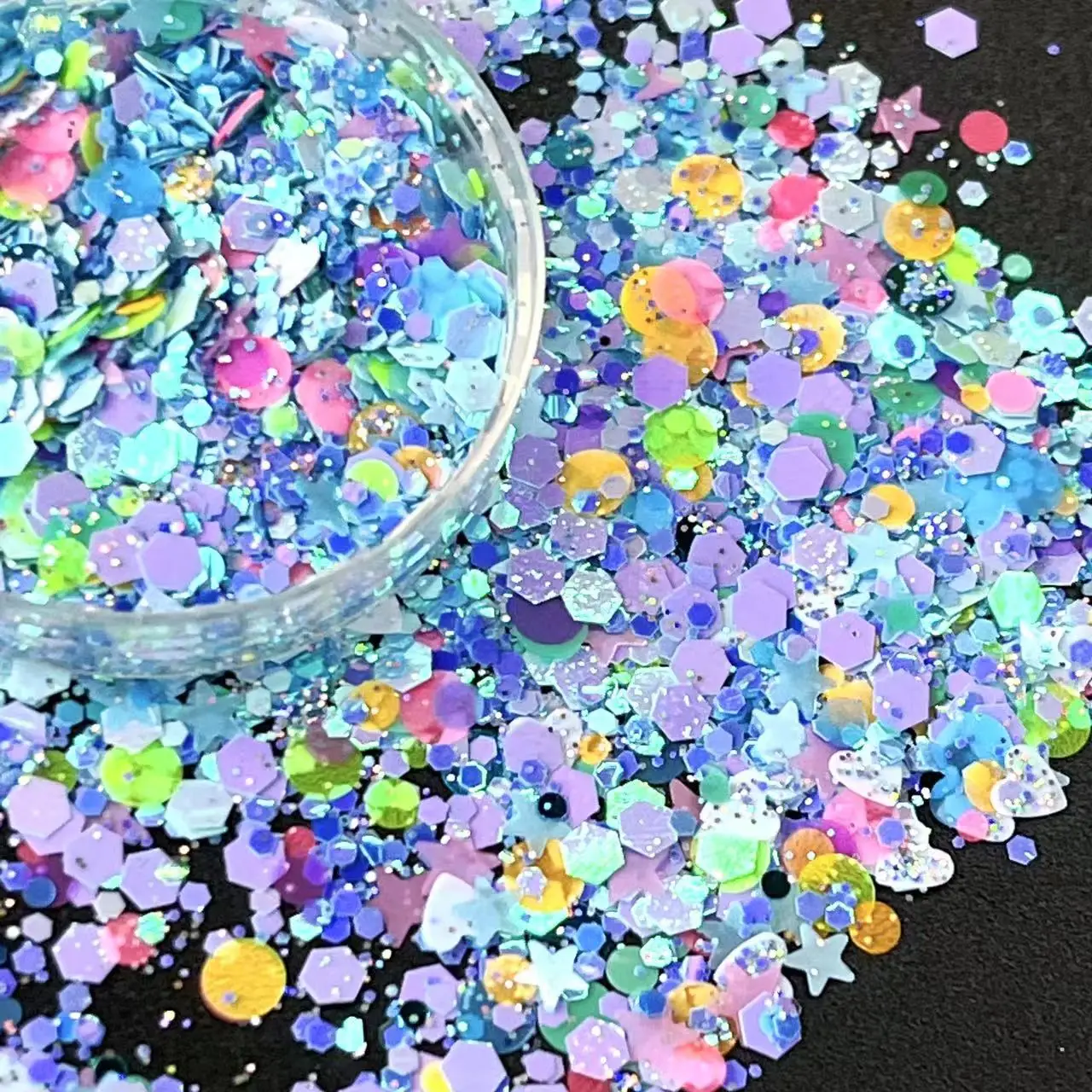 50g Glitter Epoxy Resin Filling Rainbow Filler DIY Mix Star Heart Candy Color Sequins For Slime Jewelry Making Nail Tumbler Cup