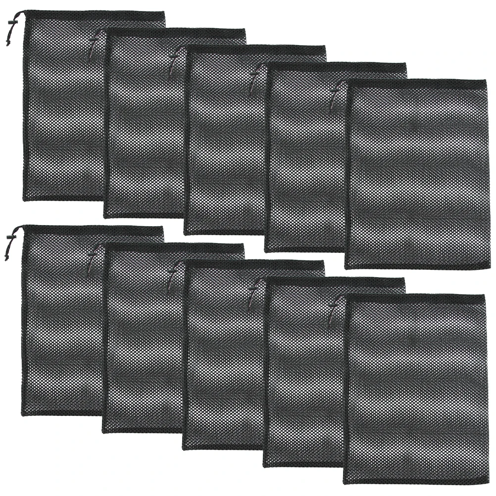 

10Pcs Mesh Drawstring Bags Lightweight Tear Resistant Storage Net Bag for Sports Swimming Laundry Camping Golf Balls