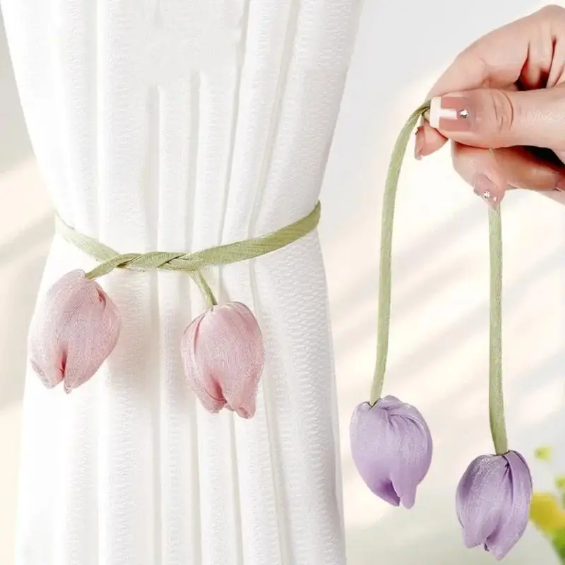 Elegant Adjustable Tulip Curtain Straps Creative Fashion Curtain Tieback Rope Beautifully Designed Homestay Curtain Accessories