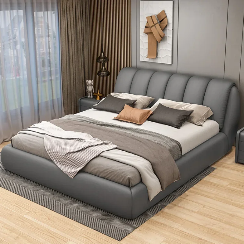 Technology Cloth Frame Double Bed King Size Wooden Luxury Living Room Double Bed Princess Modern Cama Matrimonial Furniture