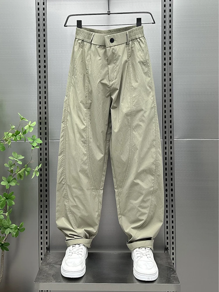 

Лето 202, мужские повседневные спортивные брюки, свободные удобные брюки с прямыми штанинами, модный лоскутный дизайн ножа, модный