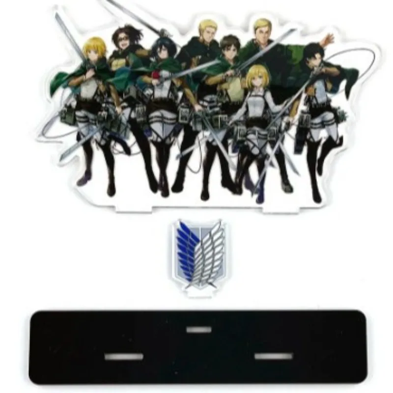 Atak Tytanów Mikasa Eren Armin Levi Figurka Akrylowy Stojak Model Anime Brelok Ozdoba na Biurko Kolekcja Kreskówkowa Zabawki