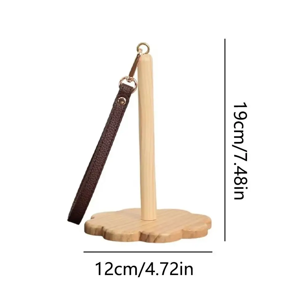 Portable Wooden Yarn Holder with Wristband Lightweight DIY Sewing Thread Spool Reusable Rotatable Wrist Yarn Ball Stand view 6