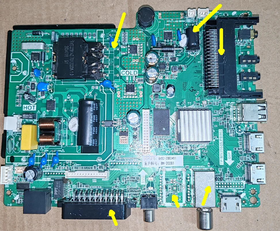 TP.MS3563S.PB802 Three in one TV motherboard, tested well, physical photo According to 7 specifications, check the pictures
