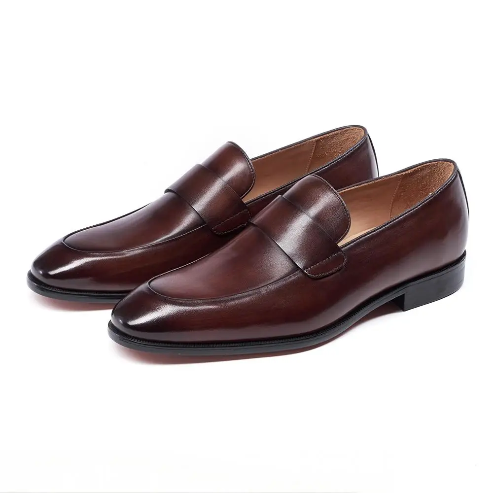 

Men's High-End Handmade Genuine Leather Business Casual Loafers Full Leather Upper Lining Elegant Dress Shoes