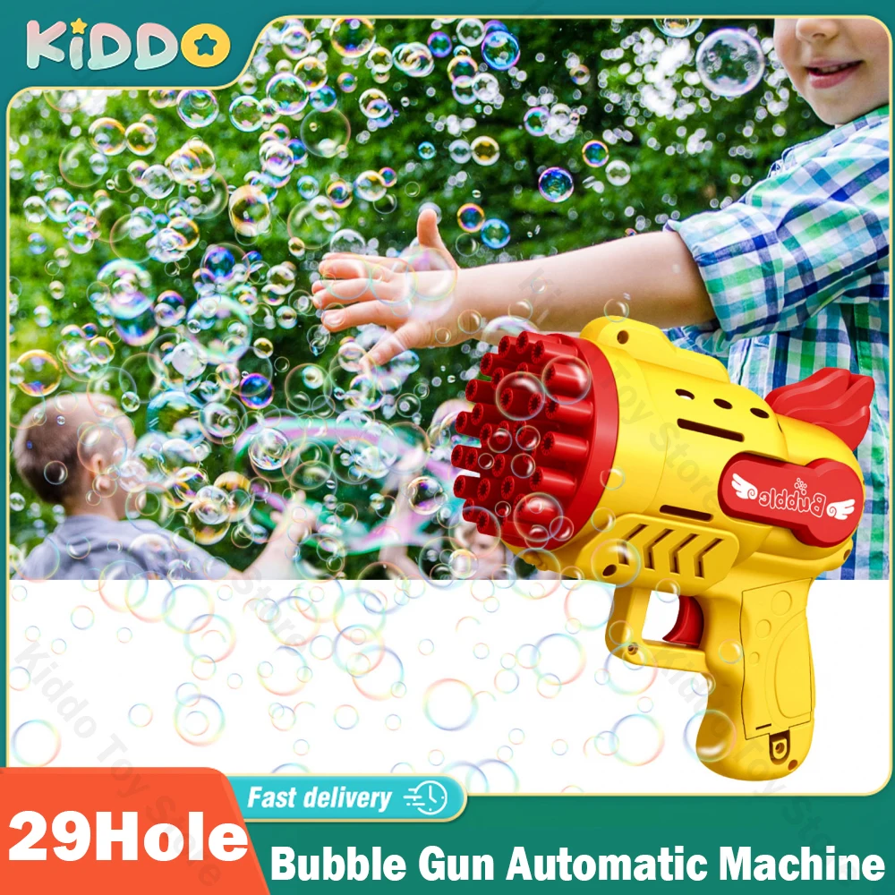 29 Hole Bubble Gun Automatic Machine Children Summer Bubble Maker Outdoor Xmas Toy Boys And Girls Birthday Gifts Toys For Kids