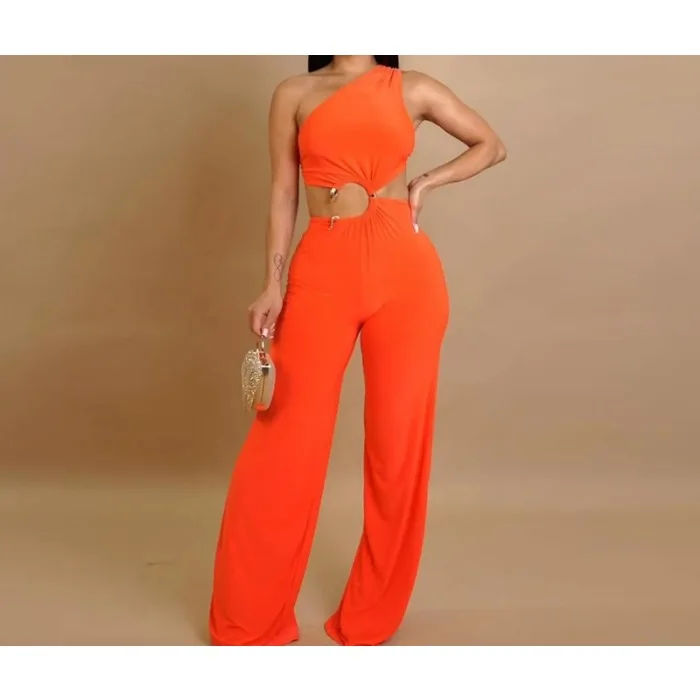 Macacões femininos sexy aberto nas costas recorte com macacão novo 2025 verão rendas-back bandagem pernas largas calças de corpo conjunto macacão