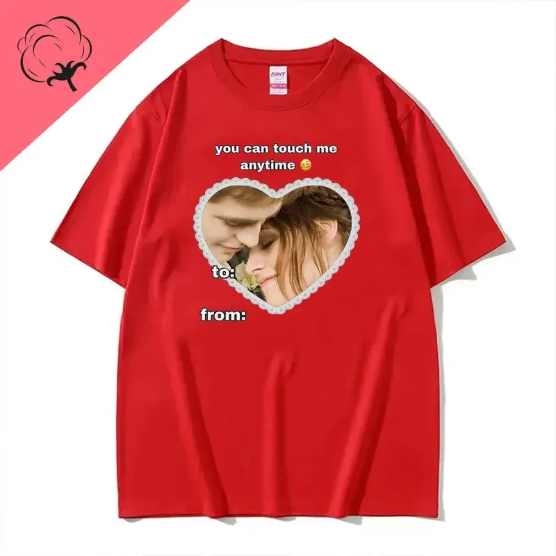 Edward Cullen and Bella You Can Touch Me Anytime You Want Gothic Tee From The Twilight Series Crewneck T-shirt for Men and Women