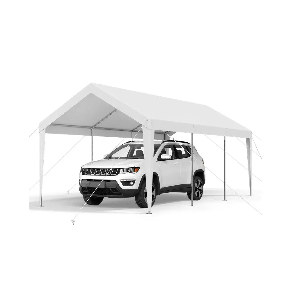 Carport Car Canopy Tienda de campaña portátil resistente para garaje de automóvil de 10 x 20 pies para color blanco