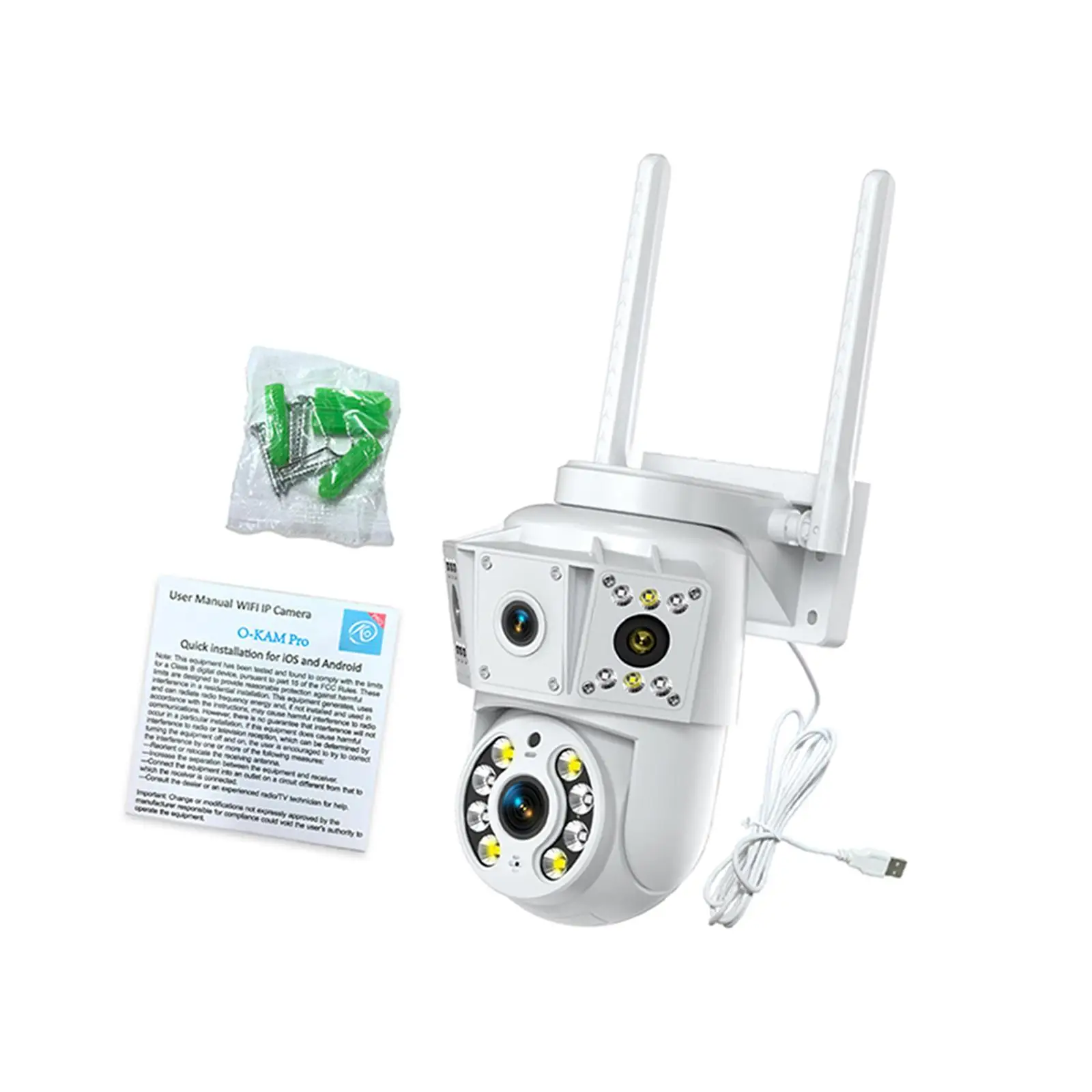 Security Camera IP66 Waterproof Home Security Compact Rotatable Easy to Set up 200W 2 Way Intercom High Reliability Professional