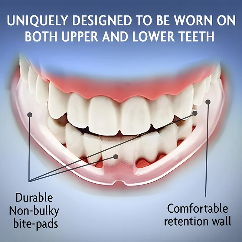 Teeth Grinding Mouth Guard Silicone Bruxism Teeth Protector Brace for Upper and Lower Jaw Relieve Pain Correct TMJ and Bruxism