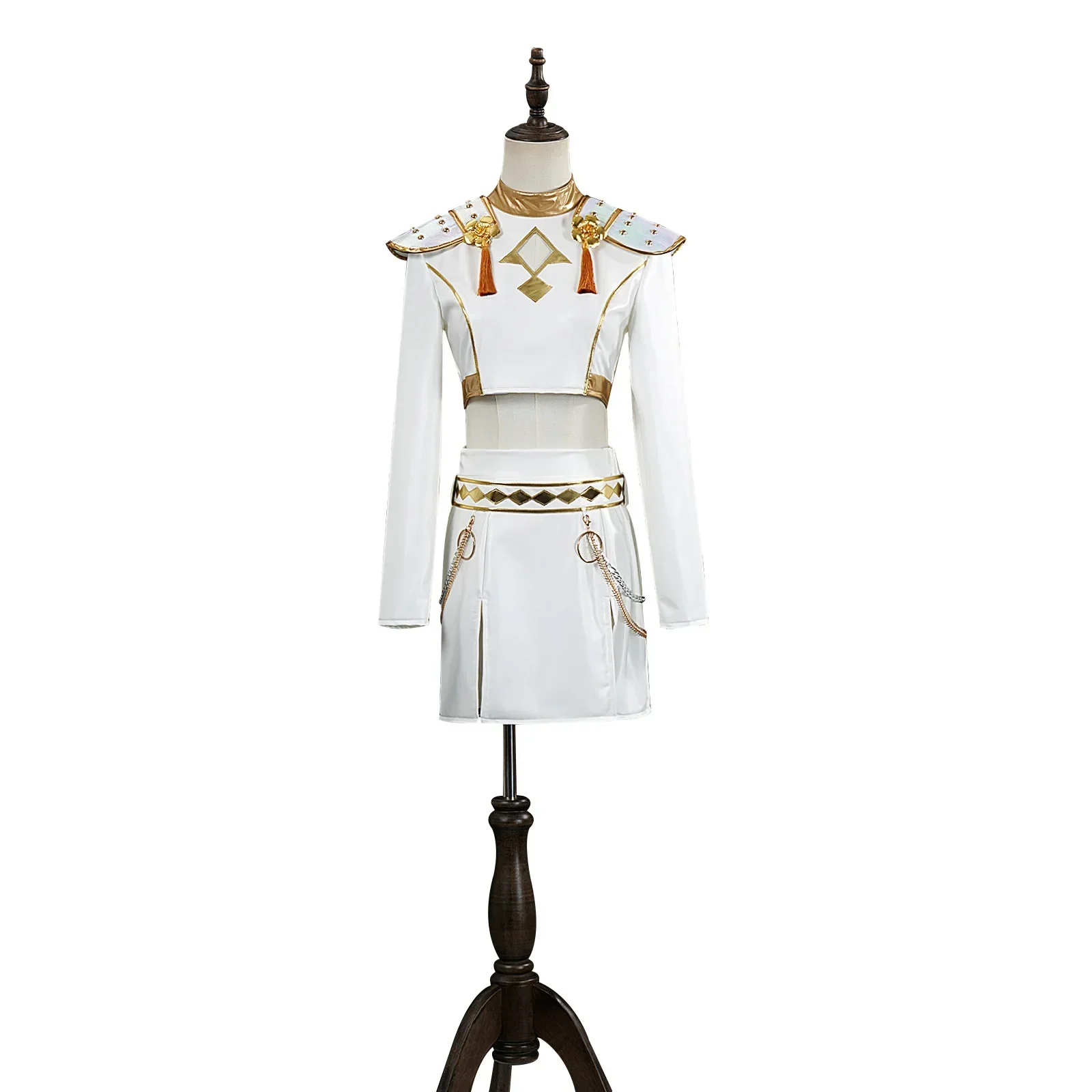 KPop شيطان الصيادين الاطفال رومي زوي ميرا تأثيري بريق زي الأبيض الزي الرسمي مجموعة هنتركس الزي للفتيات هالوين لعب الأدوار