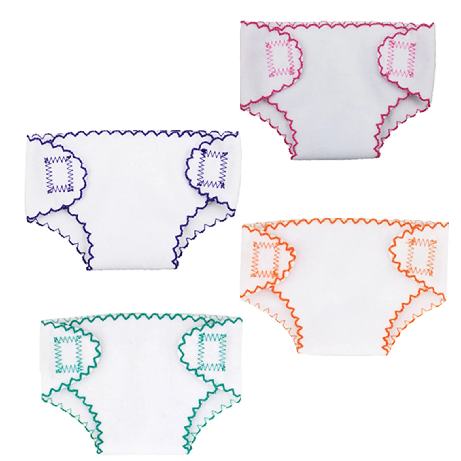 4 szt. Pieluchy Miękka Tkanina Bielizna Wielorazowa Pasuje do Lalek 18-calowych Akcesoria do Zabawy w Udawanie Mini Ubrania